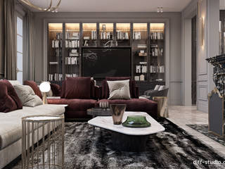 Two-level apartment with a chic and defiant touch., Виталий Юров Виталий Юров Living room