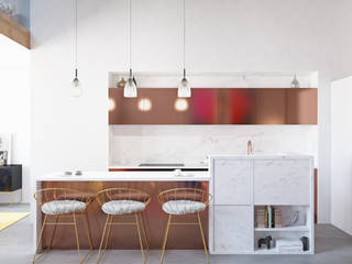 homify Moderne Küchen Kupfer/Bronze/Messing Weiß