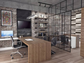 Escritório de Design, Conceito22 Arquitetura Inteligente Conceito22 Arquitetura Inteligente Ruang Studi/Kantor Gaya Industrial Kayu Wood effect