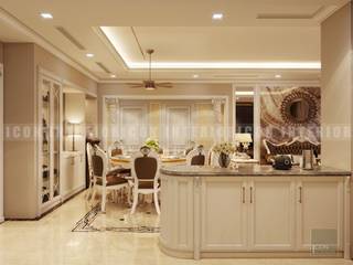 Phong cách Cổ điển trong thiết kế nội thất căn hộ Vinhomes Central Park, ICON INTERIOR ICON INTERIOR Classic style dining room