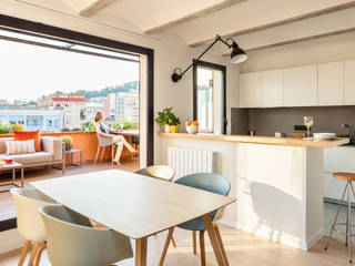 Reforma Integral Vivienda. Av Vallcarca, St Gervasi, Barcelona. - 2017, Sezam Studio Sezam Studio Scandinavian style dining room Wood Wood effect