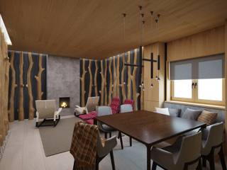 Баня, ARCHDUET&DA ARCHDUET&DA Phòng khách phong cách mộc mạc Gỗ Wood effect