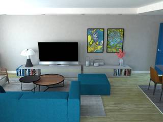Appartement en Région parisienne, Anne Lapointe Chila Anne Lapointe Chila 现代客厅設計點子、靈感 & 圖片