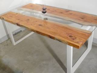 Table sejour live edge bois brut bois massif, mai.b.store mai.b.store Modern dining room