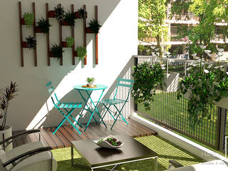 Rénovation et aménagement de balcon, MAISON & VOUS MAISON & VOUS Balcone, Veranda & Terrazza in stile moderno