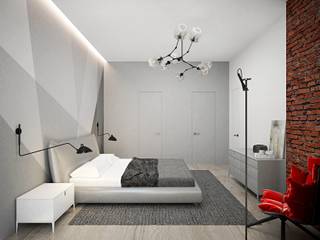 Концепт спальной комнаты в стиле лофт, ARCHDUET&DA ARCHDUET&DA Industrialna sypialnia