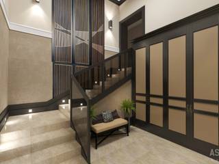Коттедж в Нагаево, Студия авторского дизайна ASHE Home Студия авторского дизайна ASHE Home Eclectic style corridor, hallway & stairs