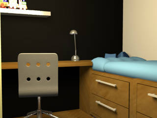 Un dormitorio que se transforma con los años, Minimalistika.com Minimalistika.com Phòng ngủ của trẻ em Than củi Wood effect