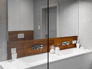 Podwójna umywalka w nowoczesnej łazience, Luxum Luxum Nowoczesna łazienka