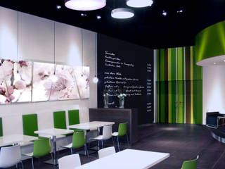 Food Court - Shopping Mall - Baden-Baden, Plan2Plus design - Architektur I Innenarchitektur I Design Plan2Plus design - Architektur I Innenarchitektur I Design Ticari alanlar