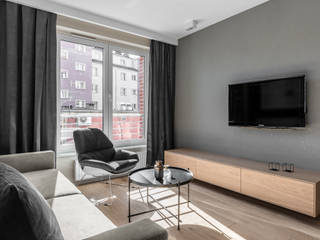 MIESZKANIE WAKACYJNE TARTACZNA 1 - GDAŃSK, Anna Serafin Architektura Wnętrz Anna Serafin Architektura Wnętrz Modern living room