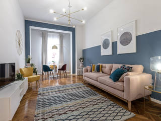 Casa MS.2: Intervento di Relooking in un appartamento a Milano, Architrek Architrek Modern Living Room