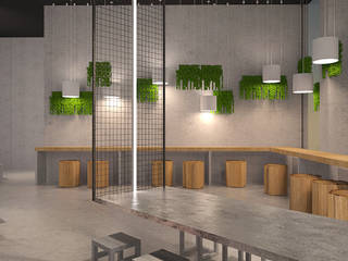Grill BAR, Dmitriy Khanin Dmitriy Khanin Espacios comerciales Hormigón Gris