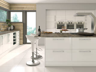 High Gloss Kitchens, Flat Pack Kitchens Flat Pack Kitchens Aneks kuchenny Wełna Pomarańczowy