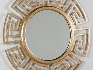 Espelho redondo em dourado Round gold mirror PALONA http://www.intense-mobiliario.com/pt/espelhos/17711-espelho-palona.html, Intense mobiliário e interiores Intense mobiliário e interiores Casas modernas Accesorios y decoración