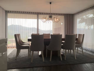 salas de Jantar com glamour, Alpha Details Alpha Details Modern dining room