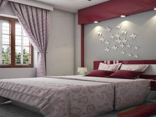 Home Designers in Kerala, Monnaie Interiors Pvt Ltd Monnaie Interiors Pvt Ltd 和風の 寝室