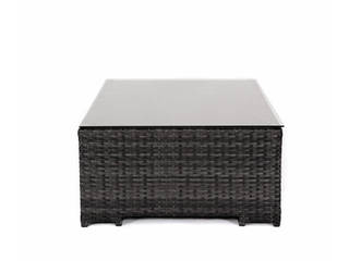 Mesa Rattan Negro Mixto, Afuera Diseño Afuera Diseño Balcones y terrazas eclécticos Sintético Marrón