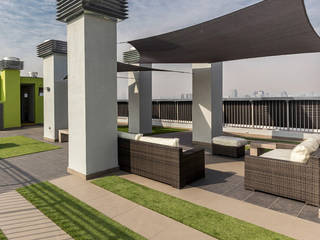 Sofá Rattan Bali Negro Mixto, Afuera Diseño Afuera Diseño Balcones y terrazas eclécticos Sintético Marrón