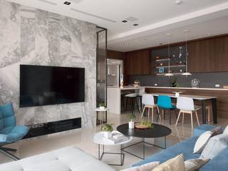 鄧醫師的時光慢速宅, Fertility Design 豐聚空間設計 Fertility Design 豐聚空間設計 Modern living room Marble