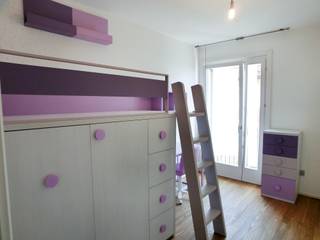 Letto a soppalco con armadio, Spaziojunior Spaziojunior Dormitorios de niñas Morado/Violeta