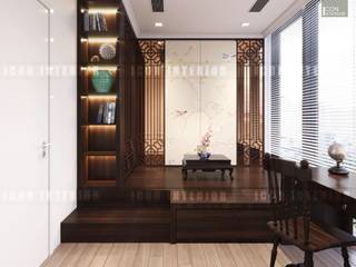 Cảm hứng Đông Dương trong thiết kế nội thất căn hộ Vinhomes Golden River, ICON INTERIOR ICON INTERIOR Salas de entretenimiento de estilo asiático