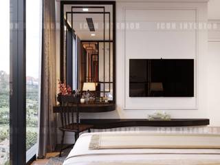 Cảm hứng Đông Dương trong thiết kế nội thất căn hộ Vinhomes Golden River, ICON INTERIOR ICON INTERIOR Cuartos de estilo asiático
