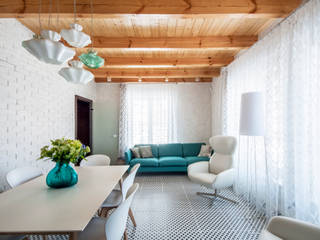 Mint - гостиная в загородном доме, Irina Derbeneva Irina Derbeneva Minimalist living room Turquoise