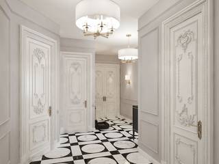 Дизайн прихожей в парижском стиле, Архитектурное бюро «Парижские интерьеры» Архитектурное бюро «Парижские интерьеры» Classic style corridor, hallway and stairs