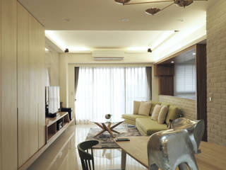 高雄巨蛋 2+1房, 邑田空間設計 邑田空間設計 Scandinavian style living room