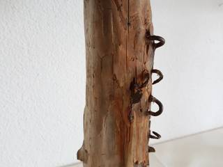 Tischleuchte "Treibholz" mit rundem Lampenschirm, nordic Art nordic Art Phòng ăn phong cách mộc mạc Gỗ Wood effect