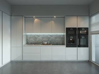 Белая минималистичная кухня БОФФИ, NABOKOFF английские интерьеры NABOKOFF английские интерьеры Кухня в стиле минимализм МДФ