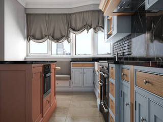 Голубая кухня в английском стиле, NABOKOFF английские интерьеры NABOKOFF английские интерьеры Built-in kitchens Wood Wood effect