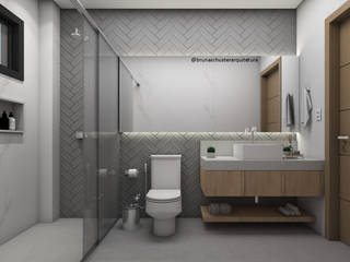Banho social, Bruna Schuster Arquitetura & Interiores Bruna Schuster Arquitetura & Interiores Bagno minimalista