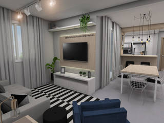 Sala de estar, Bruna Schuster Arquitetura & Interiores Bruna Schuster Arquitetura & Interiores Minimalist living room