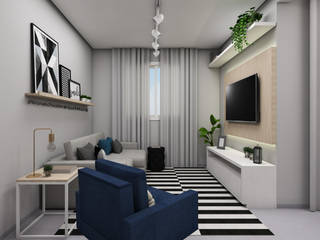 Sala de estar, Bruna Schuster Arquitetura & Interiores Bruna Schuster Arquitetura & Interiores Soggiorno minimalista