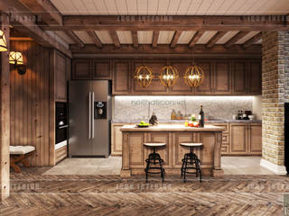 Phong cách Rustic ~ Rustic style ~ Vinhomes Central Park, ICON INTERIOR ICON INTERIOR Kitchen