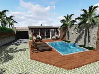 Área gourmet residencial - LM, Grama Arquitetura Grama Arquitetura สระว่ายน้ำ