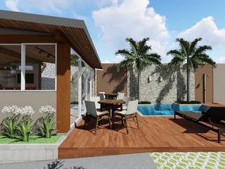 Área gourmet residencial - LM, Grama Arquitetura Grama Arquitetura Rustic style pool