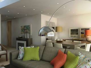 Remodelação de apartamento Vila Nova de Gaia, PROJETARQ PROJETARQ Salas de estar modernas