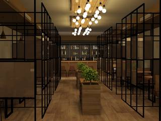 Rustic modern themed cafe interiors , Rhythm And Emphasis Design Studio Rhythm And Emphasis Design Studio Commercial spaces