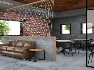 Rustic modern themed cafe interiors , Rhythm And Emphasis Design Studio Rhythm And Emphasis Design Studio Commercial spaces