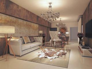 2BHK luxury contemporary flat interiors , Rhythm And Emphasis Design Studio Rhythm And Emphasis Design Studio Вітальня