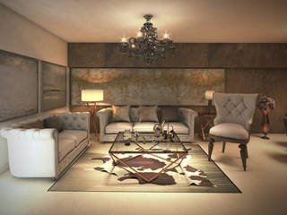 2BHK luxury contemporary flat interiors , Rhythm And Emphasis Design Studio Rhythm And Emphasis Design Studio ห้องนั่งเล่น