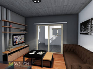 REMODELACIÓN Y REFACCIÓN JM, BVS+GN ARQUITECTURA BVS+GN ARQUITECTURA Industrial style living room Concrete