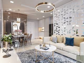 Thiết kế phong cách hiện đại thanh lịch với tông màu trắng, ICON INTERIOR ICON INTERIOR Modern Living Room