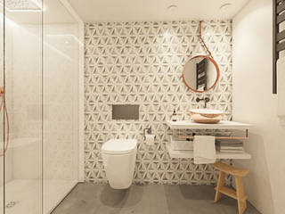 homify Modern bathroom Tiles White