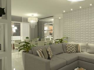 Apartamento D.B., Joie - Arquitetura de Savoring Joie - Arquitetura de Savoring غرفة المعيشة