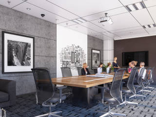 BOARD ROOM, VIZPIXEL STUDIO VIZPIXEL STUDIO Gewerbeflächen Holz Holznachbildung