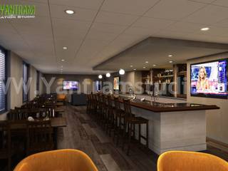 Lounge Bar & Restaurant design by Yantram 3d interior designers - Melbourne, Australia, Yantram Animation Studio Corporation Yantram Animation Studio Corporation Commercial spaces Glass